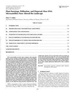 Plant Parentage, Pollination, and Dispersal: How DNA