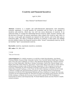 Creativity and Financial Incentives [PDF 4183KB]