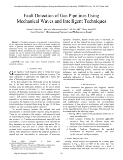 Fault Detection of Gas Pipelines Using Mechanical Waves and