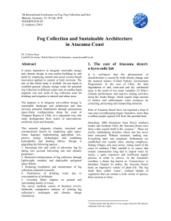 Fog Collection and Sustainable Architecture in Atacama Coast