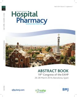 abstract book - European Association of Hospital Pharmacists