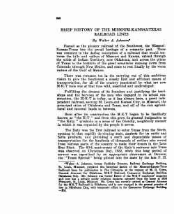 Brief History of the Missouri-Kansas