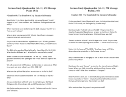 Sermon Study Questions for Feb. 12, AM Message Psalm 23:6a