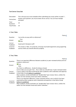 Essay Quiz - Western Sydney University