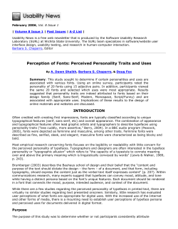 Perception of Fonts: Perceived Personality