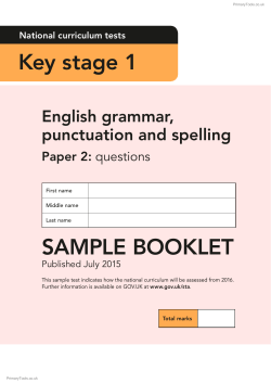 Key stage 1 SAMPLE BOOKLET - Gorsey Bank Primary School