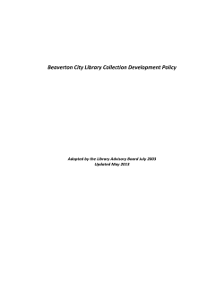 Beaverton City Library Collection Development Policy