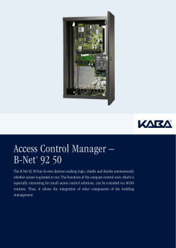 Access Control Manager &ndash; B-Net&reg; 92 50