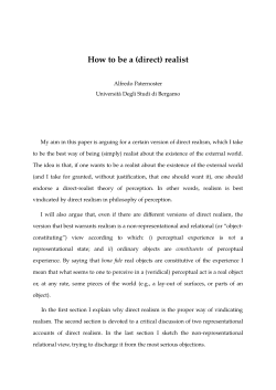How to be a (direct) realist - Papers dedicated to Anne Reboul