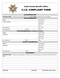 cid complaint form - Cobb County Sheriff