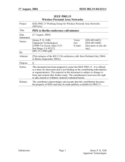 PDX to Berlin conference call minutes