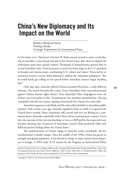 China`s New Diplomacy and Its Impact on the World