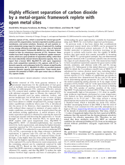 Highly efficient separation of carbon dioxide by a