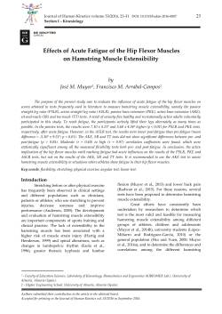 Effects of Acute Fatigue of the Hip Flexor Muscles on Hamstring