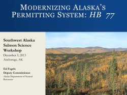 Ed Fogels (ADNR): HB77 - Southwest Alaska Salmon Habitat