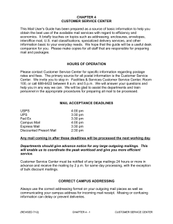 CHAPTER 4 CUSTOMER SERVICE CENTER This Mail User`s