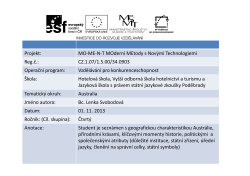 Australia - Hotelov&aacute; &scaron;kola Poděbrady
