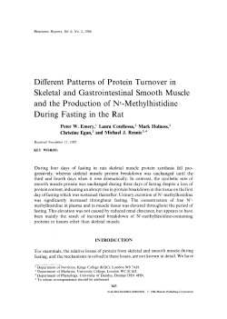 Different patterns of protein turnover in skeletal and gastrointestinal