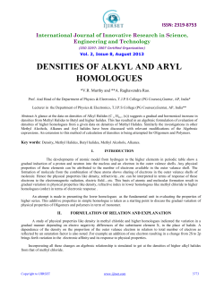 densities of alkyl and aryl homologues