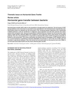 Horizontal gene transfer between bacteria
