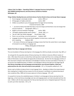 I Wanna Take You Higher &ndash; Expanding Children`s Language