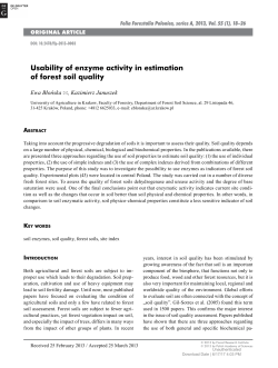 Usability of enzyme activity in estimation of forest soil quality