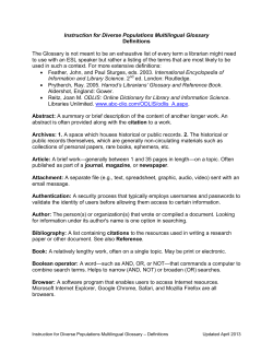 Instruction for Diverse Populations Multilingual Glossary Definitions