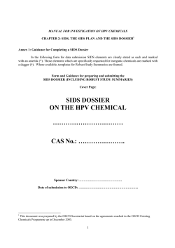 SIDS DOSSIER ON THE HPV CHEMICAL