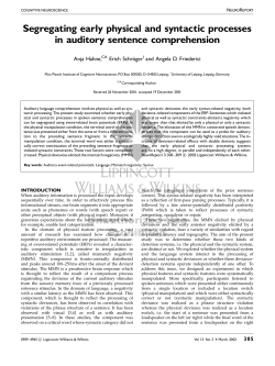 Segregating early physical and syntactic