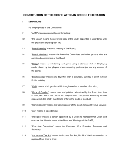 SABF Constitution - South African Bridge Federation
