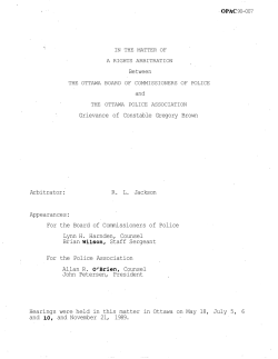 Between Grievance of Constable Gregory Brown Arbitrator: R. L.