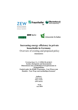 Increasing energy efficiency in private households in Germany