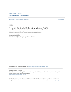 Liquid Biofuels Policy for Maine, 2008