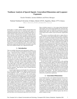 Nonlinear Analysis of Speech Signals: Generalized Dimensions and