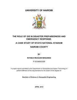 university of nairobi the role of gis in disaster preparedness and