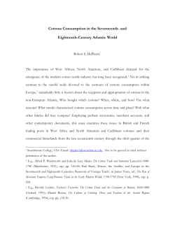 Cottons Consumption in the Seventeenth- and Eighteenth
