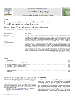 Coma in response to environmental stress in the locust: A