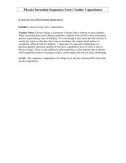 Capacitance - Physics Invention Tasks