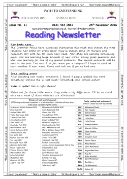 newsletter reading 11 - Anderton Park School