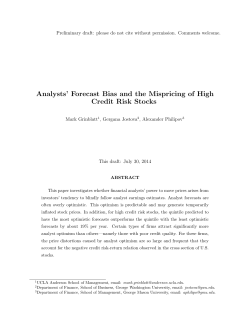 Analysts` Forecast Bias and the Mispricing of High Credit Risk Stocks