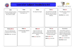 Specialist Subject Vocabulary-Art