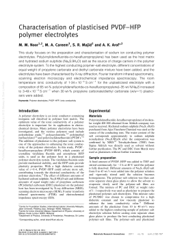 Characterisation of plasticised PVDF&ndash;HFP polymer
