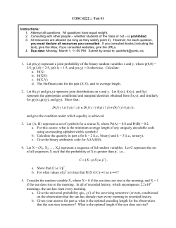 COSC 6222 :: Test #1 1. Let p(x,y) represent a joint probability of the