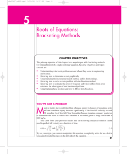 Roots of Equations: Bracketing Methods