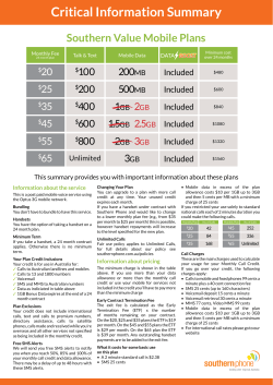 Critical Information Summary