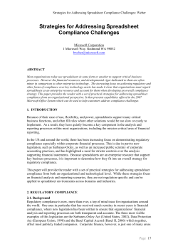 Strategies for Addressing Spreadsheet
