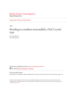 Bonding in scandium monosulfide a NaCl crystal type
