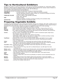 Tips to Horticultural Exhibitors Preparing