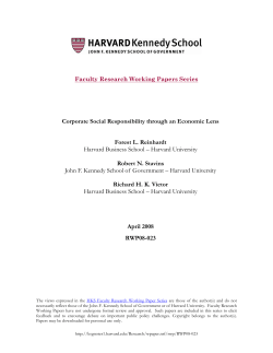 Corporate Social Responsibility through an Economic Lens Forest L
