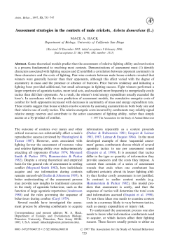 Assessment strategies in the contests of male crickets, Acheta